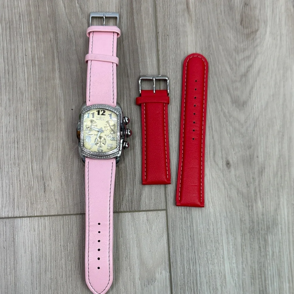 Invicta women’s lupah collection watch genuine leather straps